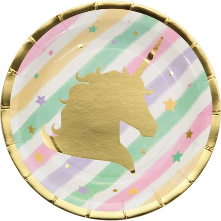 Creative Converting Sparkle Unicorn Dessert Plates, 7", 96PK 329410
